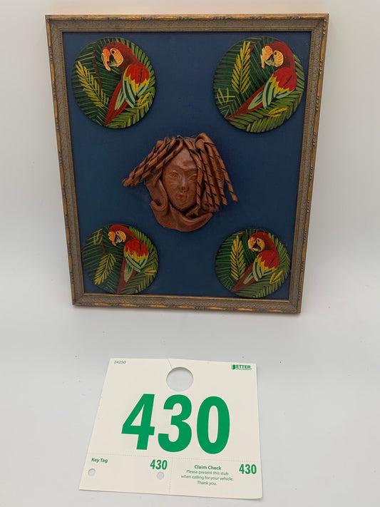 430 - Framed Leather Mask/Coasters