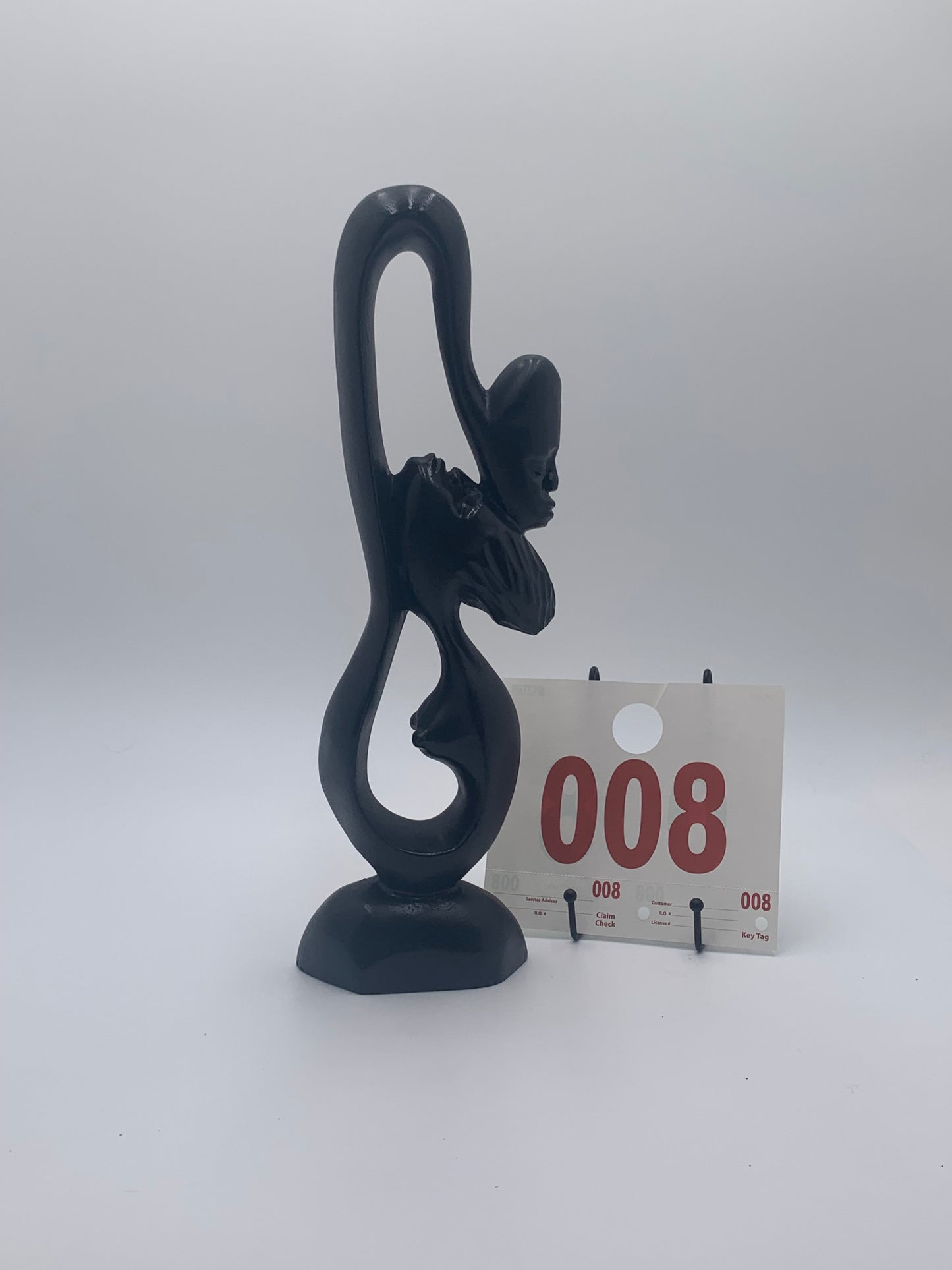 008 - Black Wooden Statue of Couple