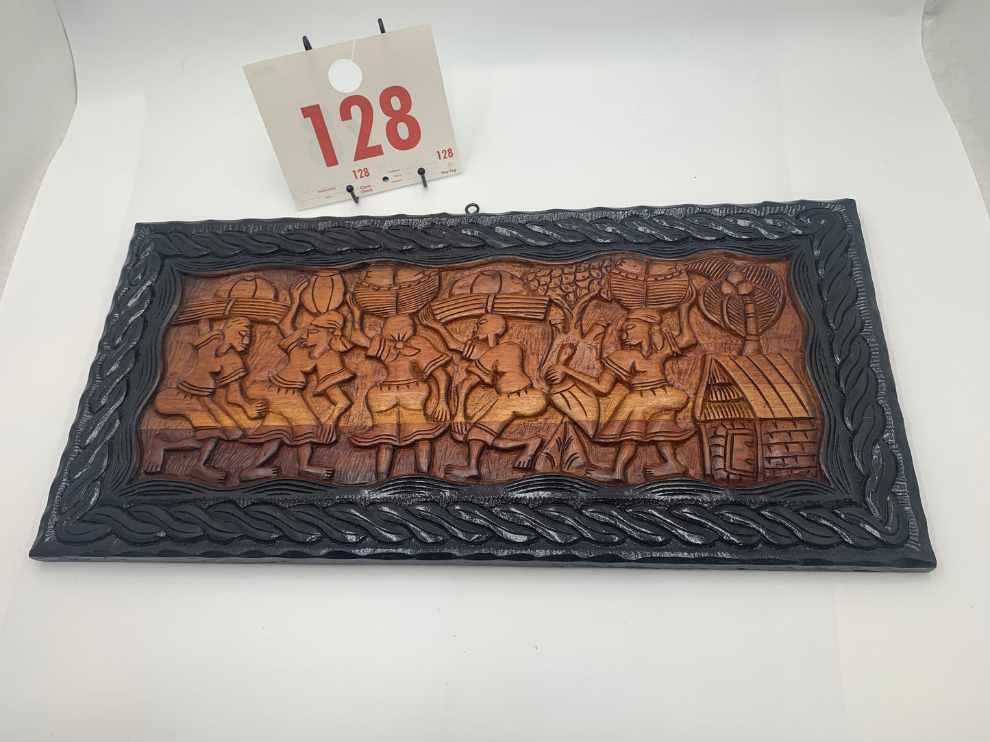 128 - Wooden Wall Plaque of Daily Life