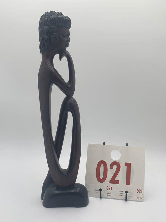 021 - Wooden Statue of Thinking Man