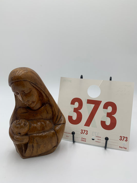 373 - Wooden Bust of Marie/Jesus