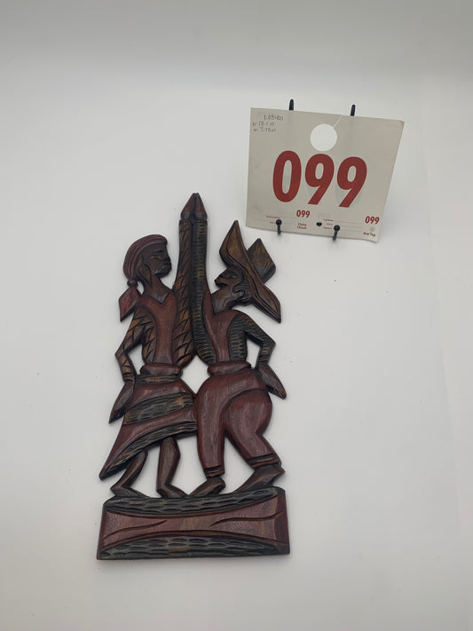 099 - Wooden Wall Plaque of Couple