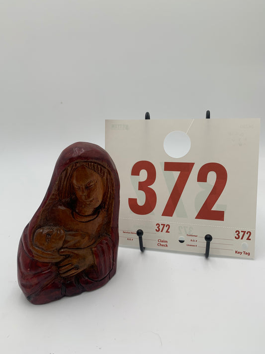 372 - Wooden Bust of Marie/Jesus