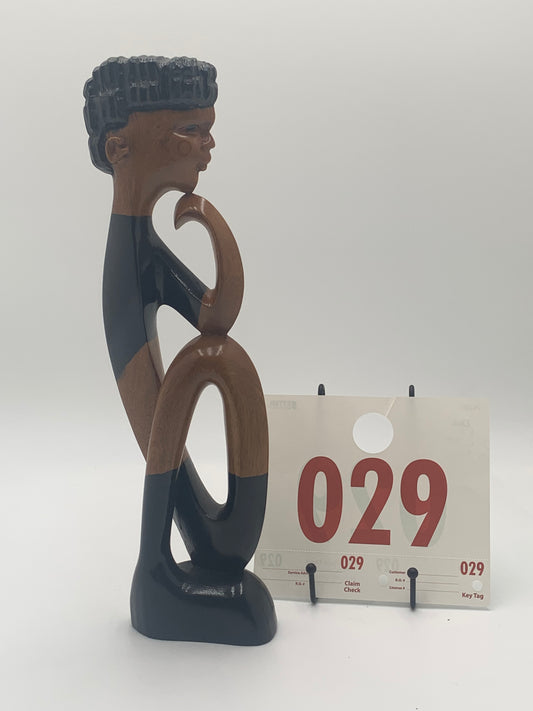 029 - Wooden Statue of Thinking Man