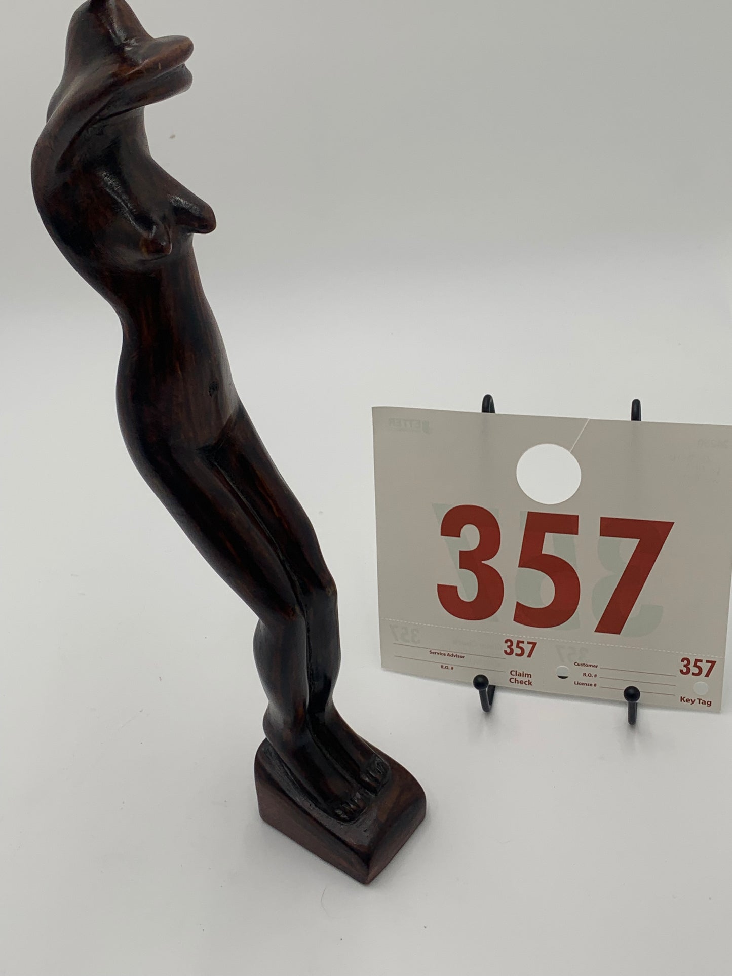 357 - Wooden Statue of Shy Naked Lady