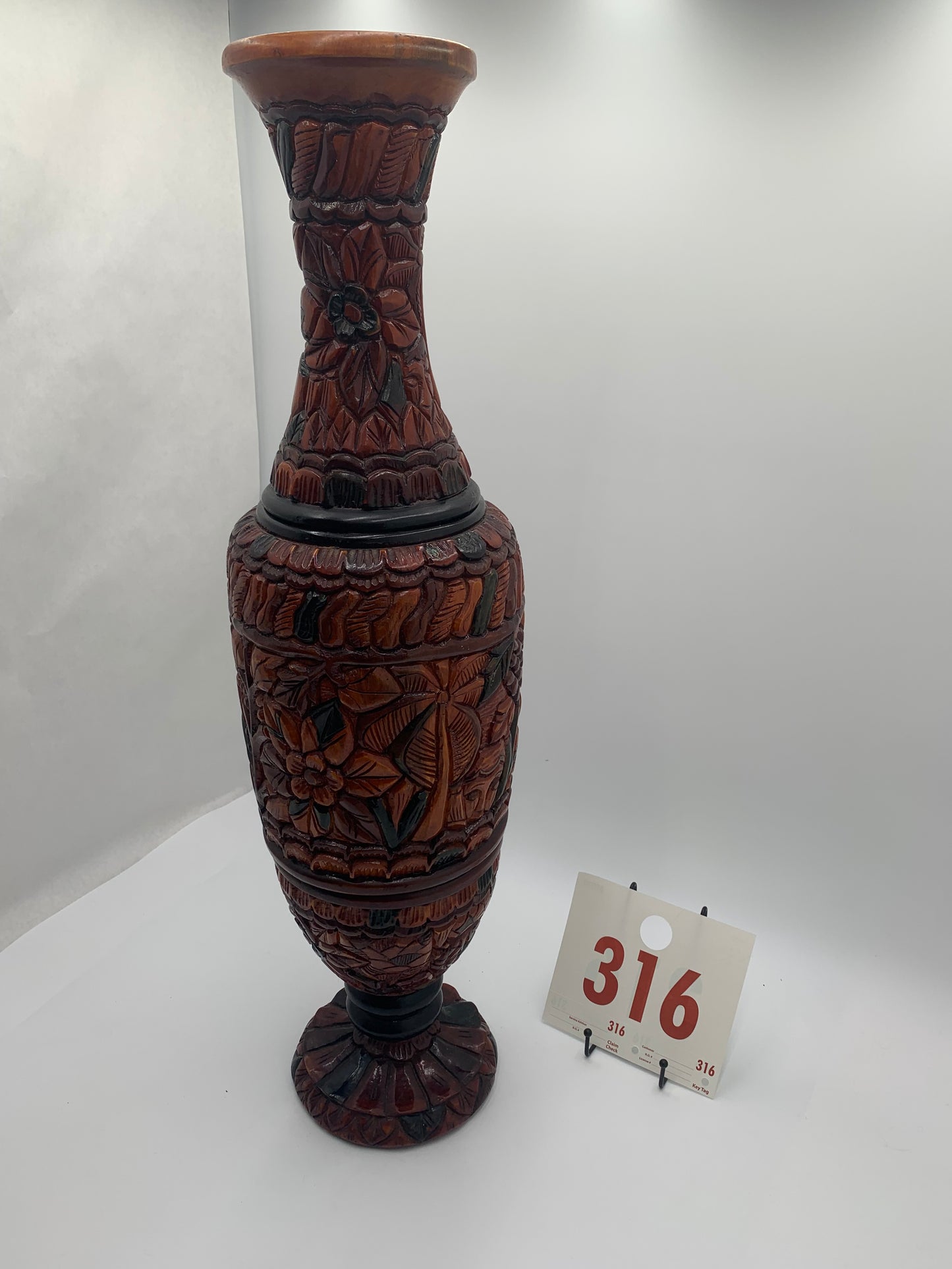 316 - Tall Wooden Vase