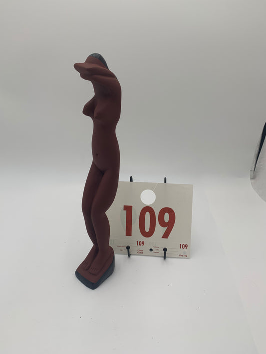 109 - Wooden Statue of Shy Naked Lady