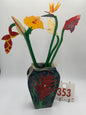 353 - Wooden Vase/Flowers