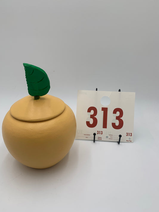 313 - Yellow Wooden Apple Vase