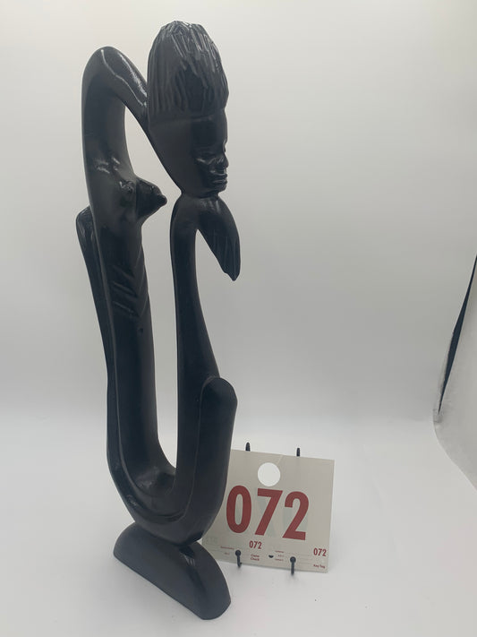 072 - Wooden Statue of Thinking Woman