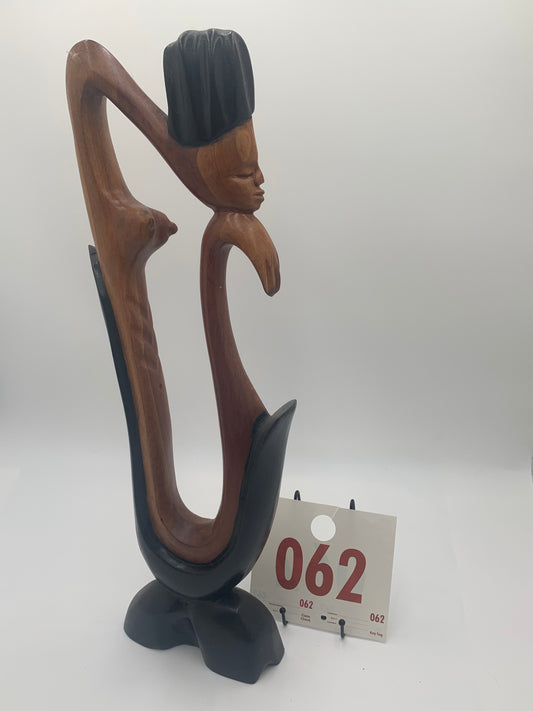 062 - Wooden Statue of Thinking Woman