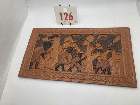 126 - Wooden Wall Plaque of Daily Life