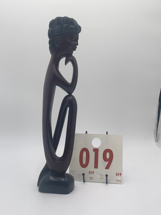 019 - Wooden Statue of Thinking Man