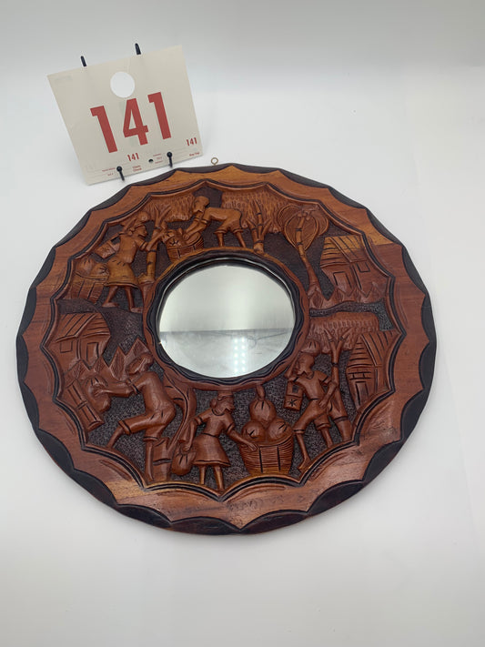 141 - Wooden Wall Plaque/Mirror