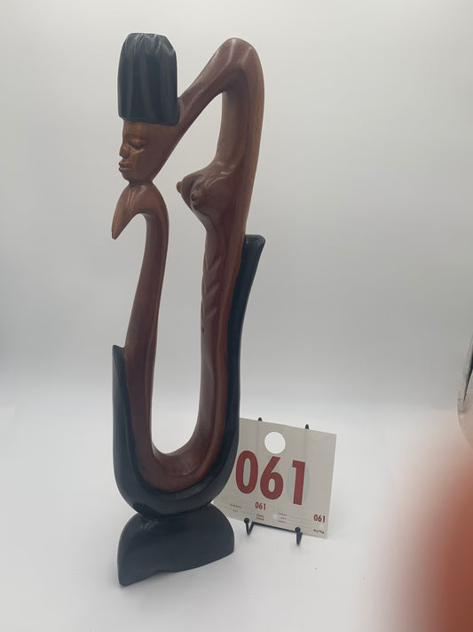 061 - Wooden Statue of Thinking Woman